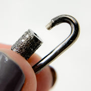 Diamond & Sterling Silver Oval Carabiner Clasp